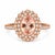 Mid-Century Modern Mid 20th Century 14k Rose Pink Gold Morganite Diamond Cocktail Engagement Ring Estate, Size 6.5 For Sale - Image 3 of 4