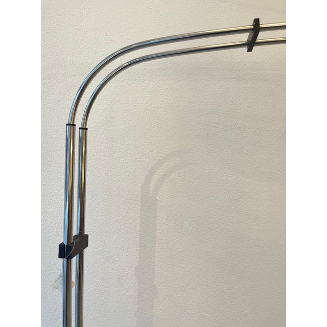 Angled Floor Lamp in Chromed Metal and Cast Iron from Zonca, 1970s For Sale - Image 6 of 9