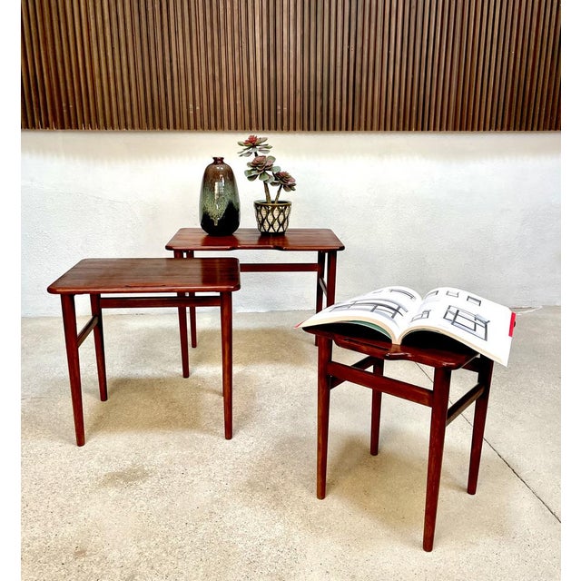 Danish Teak Nesting Tables by Kurt Østervig for Jason Møbler, 1960s, Set of 3 For Sale - Image 16 of 18