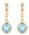 Natural Blue Topaz Hoop Earrings, Dainty Drop Minimalist Silver Hoops, December Birthstone Jewelry, A Pair For Sale