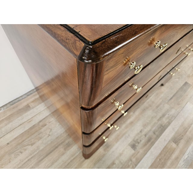 Brown Art Deco Chest of Drawers in Walnut and Brass, 1940 For Sale - Image 8 of 18