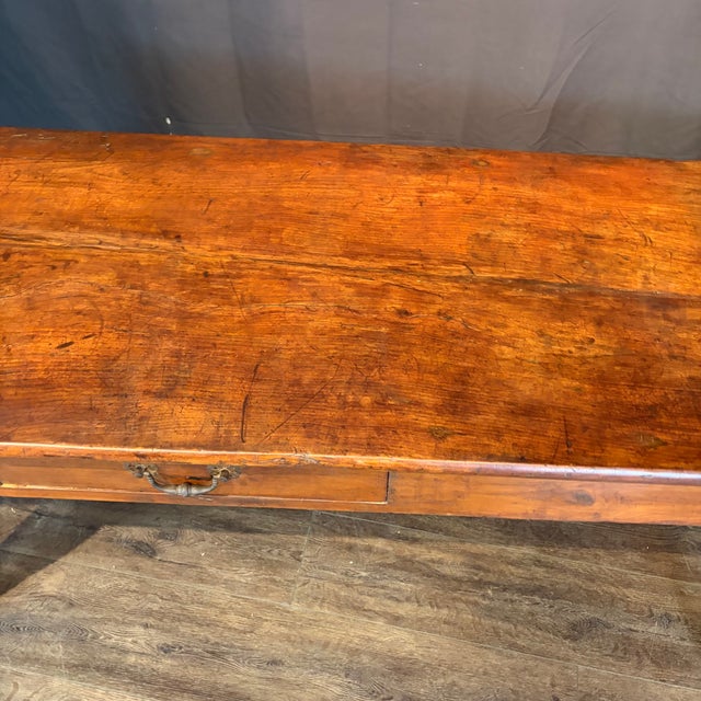 19th Century French Provincial Dining Table With Two Drawers For Sale - Image 13 of 16