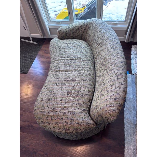 Sherrill Sofa Chaise Amoeba Shaped One Arm With Accent Pillows For Sale - Image 13 of 16