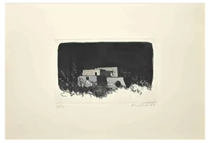 Enotrio Pugliese, Landscape, 1967, Etching