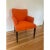 Modern winged arm chair Attributed to Brueton, reupholstered in crepe wool.