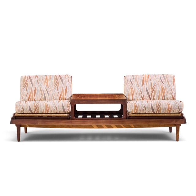 Mid 20th Century Hans Olsen Model 161 Danish Teak and Cane Modular 2-Seat Sofa With Table - Pair For Sale - Image 5 of 18