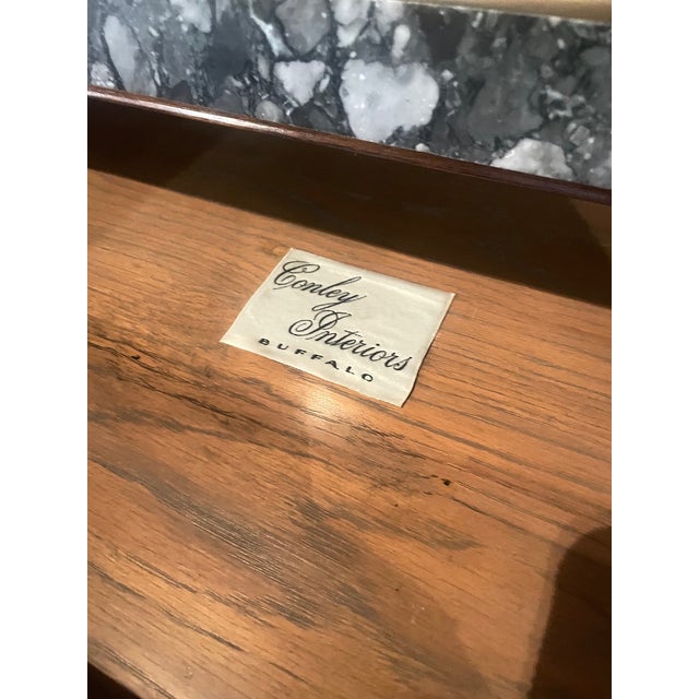 Figured Walnut Console Table With Mirrored Back For Sale - Image 12 of 18