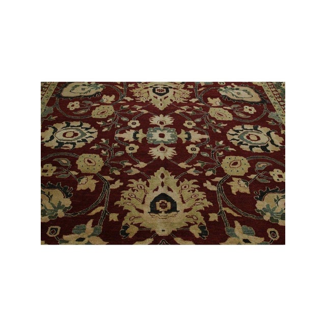 Brown 12x16 Handwoven Indian Agra Area Rug - 104665 For Sale - Image 8 of 11