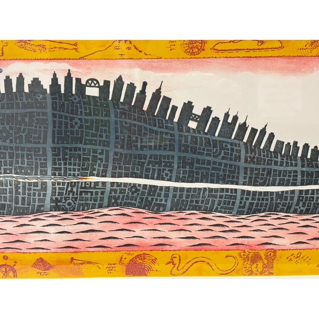 Peter Sís Untitled (Whale), 2004 Etching and Aquatint 21/75, Signed - Framed For Sale - Image 4 of 12