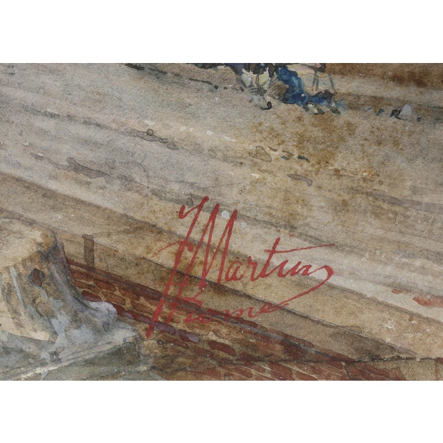 Mid 19th Century Three Italian Framed Watercolors of Scenes of Rome For Sale - Image 5 of 13