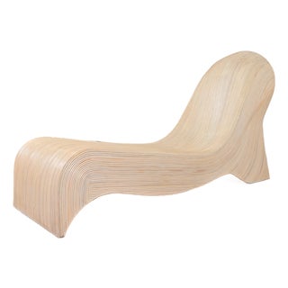 Betty Cobonpue Sculptural Split Reed Rattan Chaise Lounge For Sale