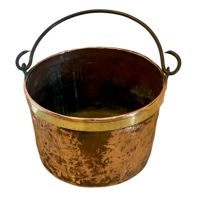 Antique Georgian Copper Log Bin Coal Bucket Fireside Bucket Planter, 1800 For Sale