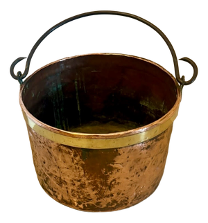 Antique Georgian Copper Log Bin Coal Bucket Fireside Bucket Planter, 1800