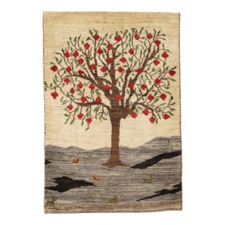 Vintage Hand-Knotted Persian Gabbeh Rug 2'6" X 3'9" For Sale