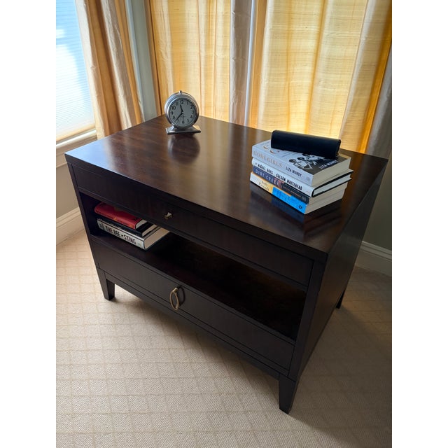 Modern Barbara Barry Mahogany Nightstands, a Pair, Attributed For Sale - Image 3 of 5