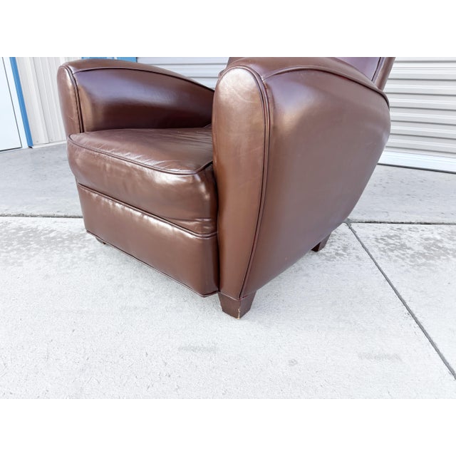 1960s Pair of Mid-Century Brown Leather Lounge Chairs For Sale - Image 9 of 12