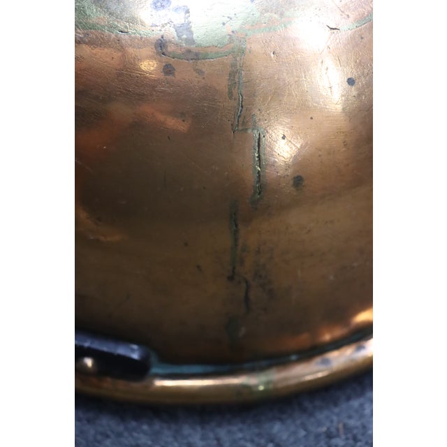 Copper Antique Dovetailed Copper Mixing Bowl With Hand-Forged Iron Handles For Sale - Image 8 of 10