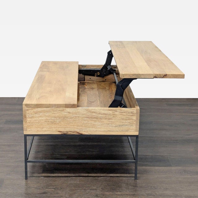 Eq3 Industrial Storage Pop-Up Coffee Table For Sale In San Francisco - Image 6 of 8