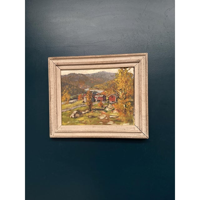 Original Oil on Panel – “Landscape” by Hundt – Signed – Vintage & Framed – 54 × 45 cm (21.3" × 17.7") panel size An...