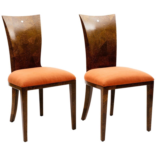 1990s Coconut Shell & Mother of Pearl Inlay Chairs - A Pair For Sale - Image 10 of 10