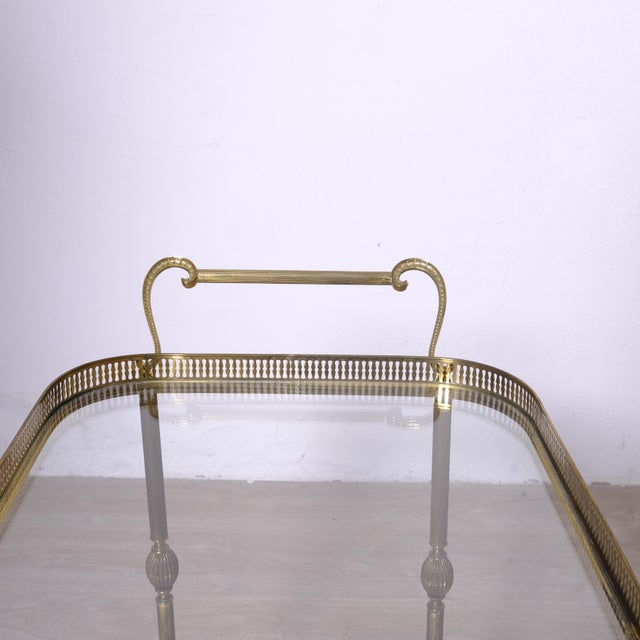 Vintage Glass and Brass Trolley, 1950s For Sale - Image 11 of 13