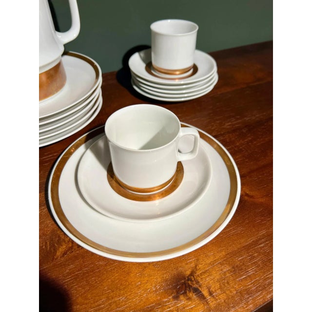 Gold Vintage Coffee Service for Six People in 14K Gold Leaf, 1970s, Set of 21 For Sale - Image 8 of 9