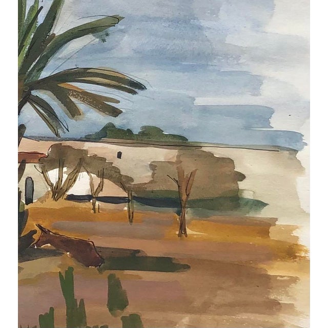 1950s Lison Favarger, Paysage côtier, 1953, Watercolor on Paper For Sale - Image 5 of 7