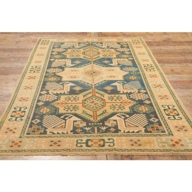 Textile Vintage Turkish Oushak Rug - 04'04 X 07'03 For Sale - Image 7 of 9