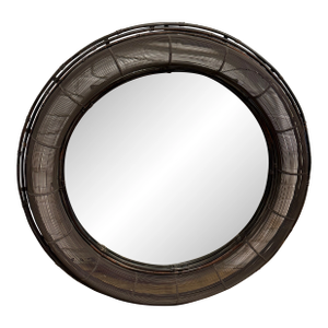 Interlude Home Sculptural Metal Wire Round Wall Mirror