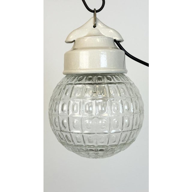 1970s Vintage White Porcelain Pendant Light, 1970s For Sale - Image 5 of 15