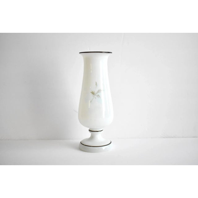 Antique Hand-Painted White Glass Vase For Sale In San Francisco - Image 6 of 10