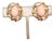 Vintage 1973 Signed Napier Modernist Goldtone Faux-Coral Cabochon Clip Earrings - 2 Pieces For Sale