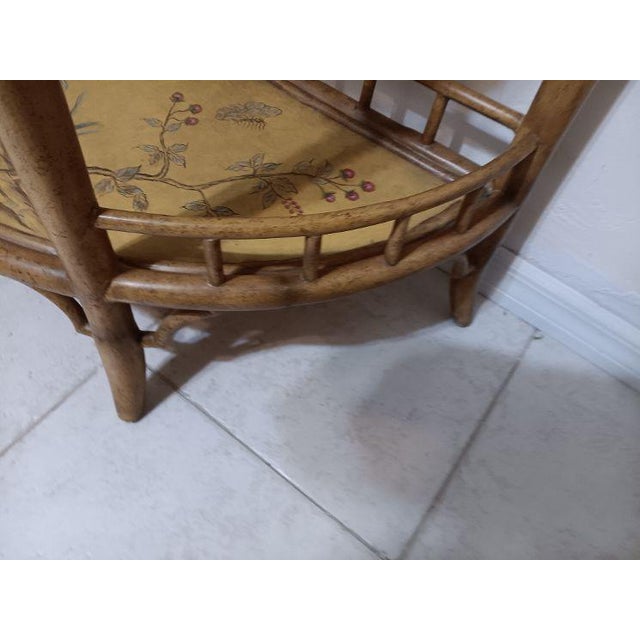 Vintage Faux Bamboo Console Table Hand Painted Chinoiserie Maitland Smith For Sale - Image 4 of 8
