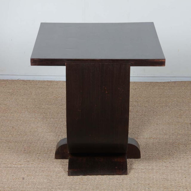 Vintage French Art Deco Oak Side Table, 1930s For Sale - Image 3 of 7