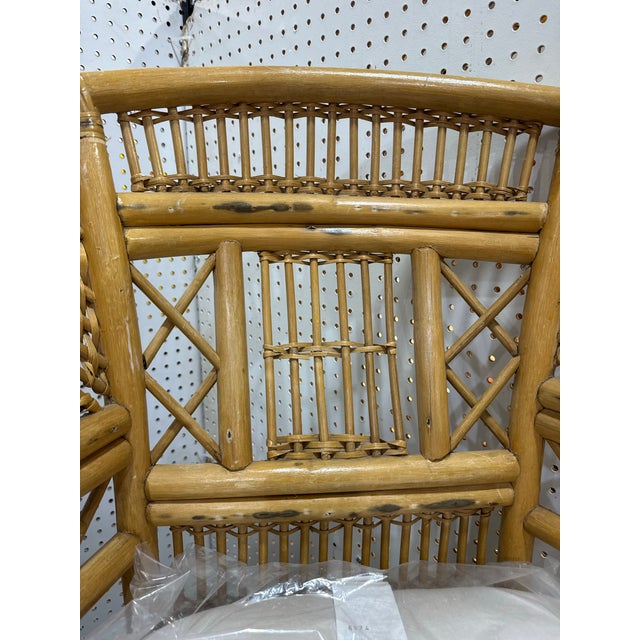 Vintage Brighton Pavilion Style Rattan Dining Set With Glass Table & 4 Chairs For Sale - Image 4 of 6