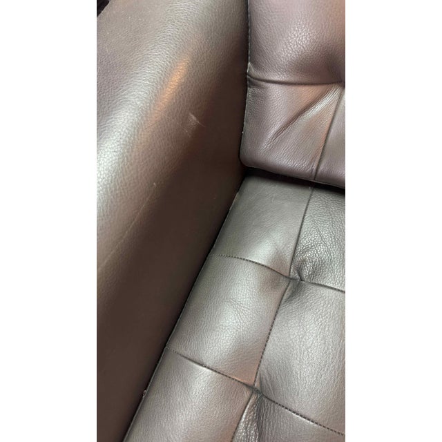 Design Ns Tufted Leather Lounge Chair For Sale - Image 9 of 9