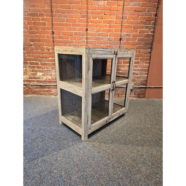 1980s Handcrafted Solid Wood Display Cabinet For Sale - Image 4 of 6