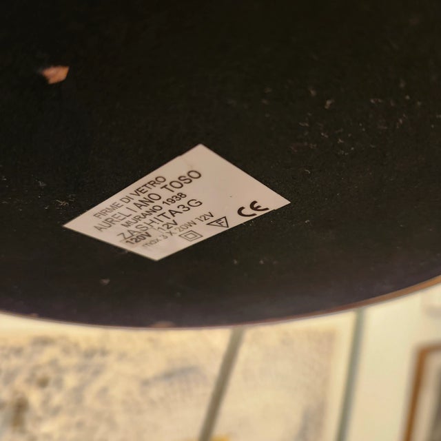 Gold Vintage Murano Table Lamp Aureliano Toso Art Glass Flower Tulip For Sale - Image 8 of 9