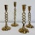 Hollywood Regency Vintage Brass Barley Twist Candlesticks, Set of 6 For Sale - Image 3 of 6