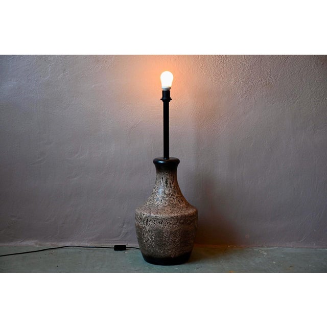 Fat Lava Glazed Stoneware Floor Lamp, West Germany, 1970s For Sale - Image 9 of 9