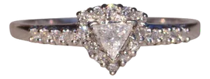 The Tri: White Gold Engagement Ring set with Trilliant Cut Natural Diamond