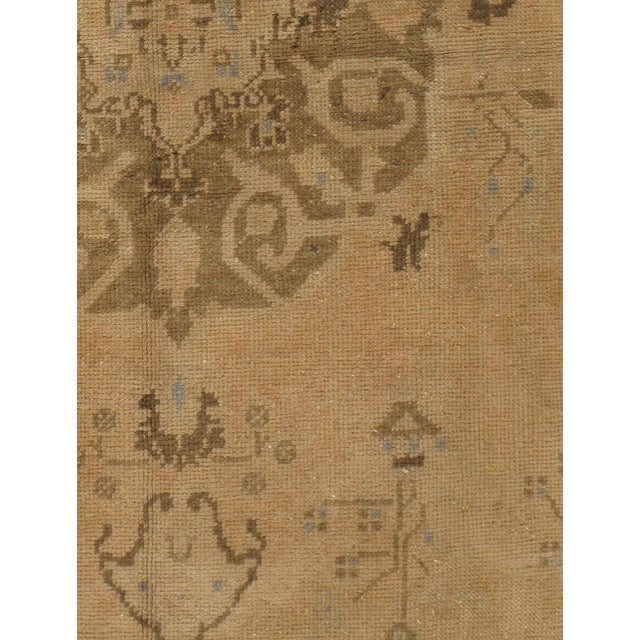 Brown Vintage Circa 1950 Brown Turkish Oushak Area Rug , 4ft 5in X 8ft 7in For Sale - Image 8 of 8