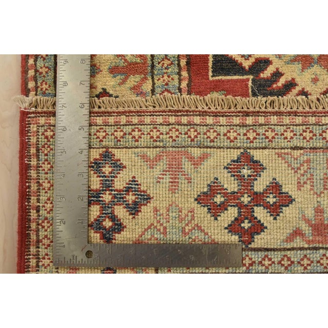 Kazak Runner 2’3” X 4’11” Red Wool Tribal Hand-Knotted Oriental Rug For Sale - Image 10 of 10