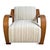 2020s Ribbon Wood & Chenille Stripe Art Deco Arm Chair For Sale - Image 5 of 12