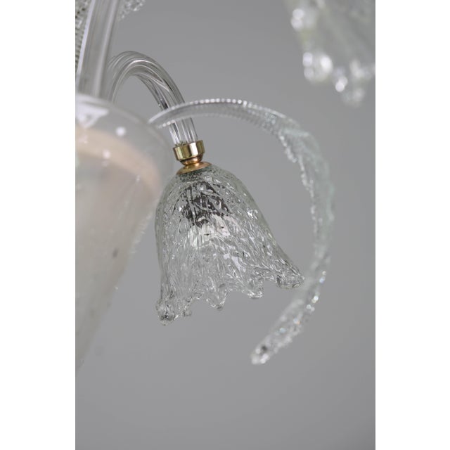 1940s Italian Art Deco Chandelier by Barovier & Toso "Bubble" Murano Glass For Sale - Image 4 of 17