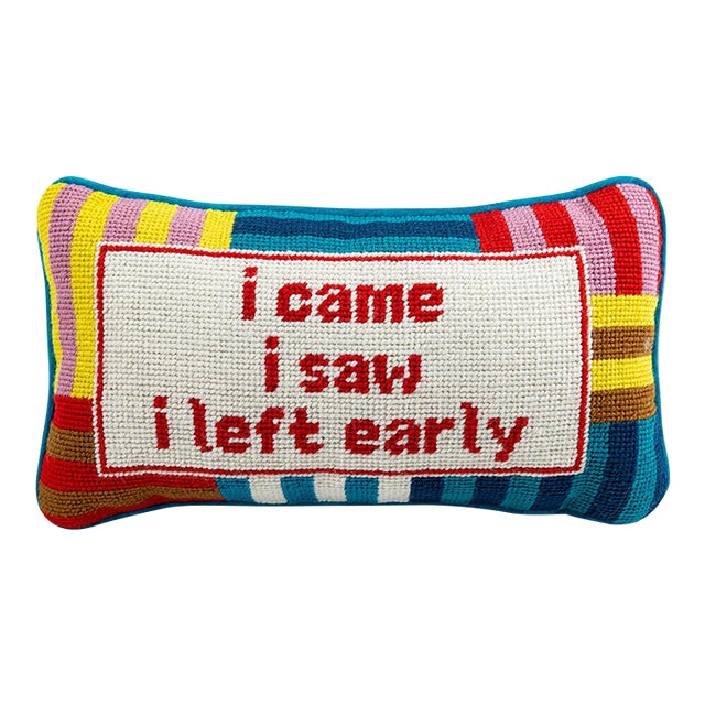 Furbish I Came I Saw Needlepoint Pillow Chairish