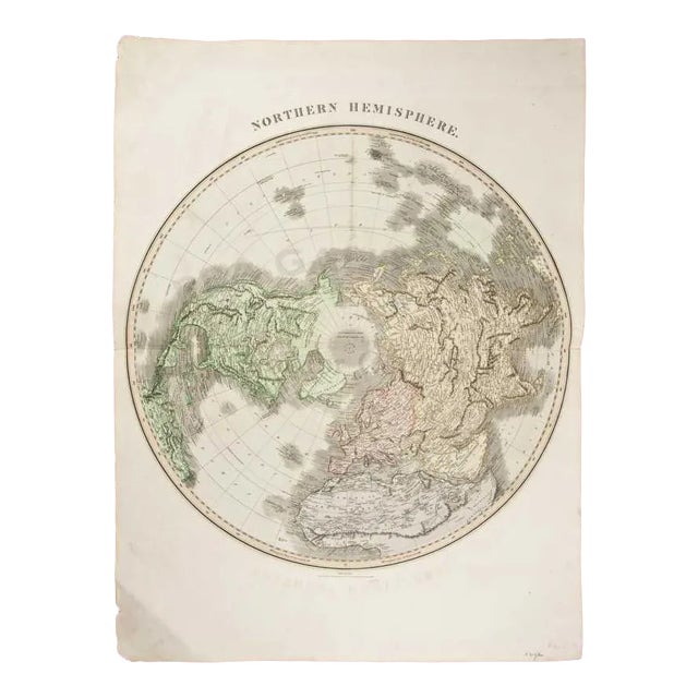 Early 19th Century Century Map, Thomson's Northern Hemisphere, London For Sale