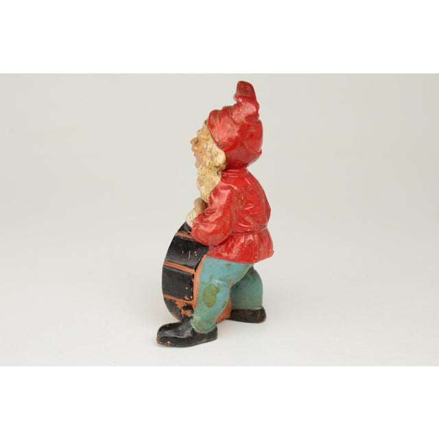 Ceramic Figure of Dwarf with a Large Drum from Hertwig & Endert, Thuringia, 1920s For Sale - Image 4 of 14