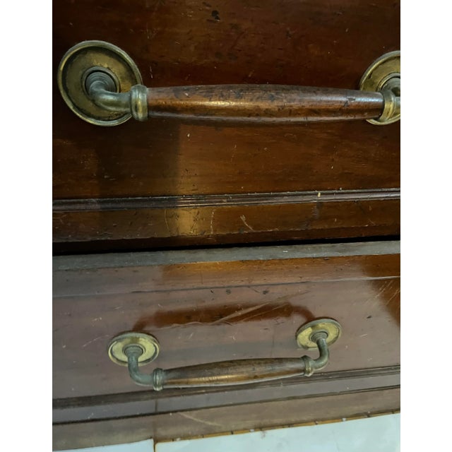 19th Century Vintage Mahogany Drapery Shop Drawers & Brass Hardware For Sale In New York - Image 6 of 13