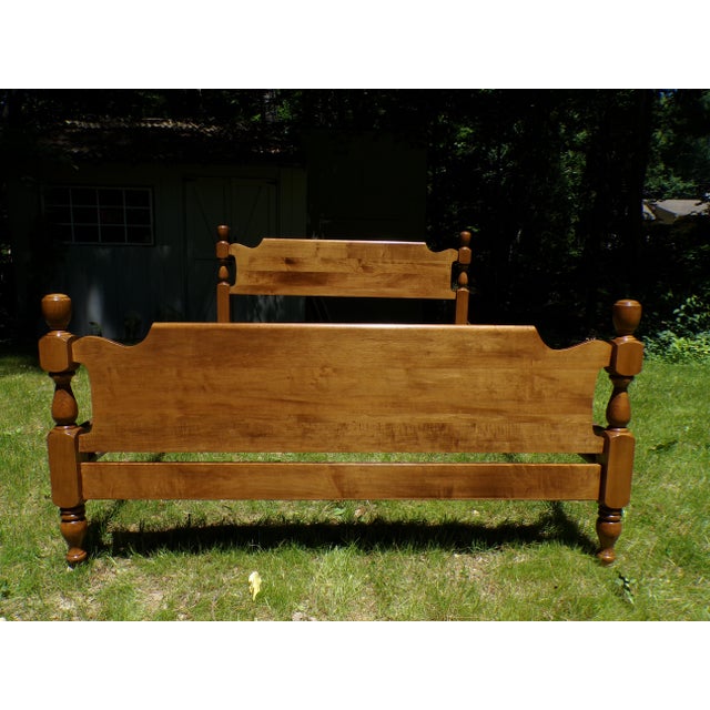 Traditional Vintage Solid Maple Full Double Bed Sterlingworth Furniture For Sale - Image 3 of 16